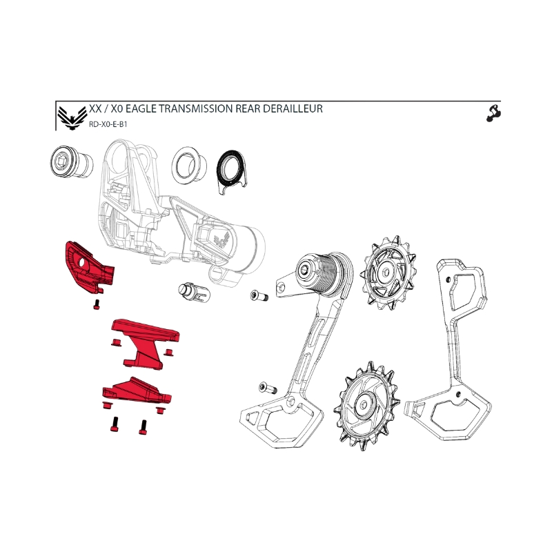 Zaščitni pokrov menjalnika SRAM X0 T-TYPE Cover Kit